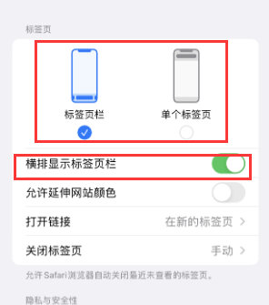 永济iPhone授权维修分享Safari浏览器如何切换标签栏位置 